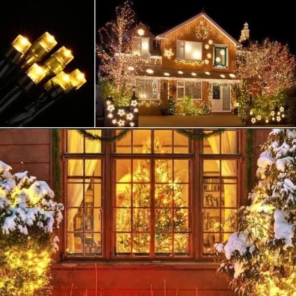 Solcellelyslenke utendørs 20M 200 LED vanntette solcellelyslenker 8 lysmoduser dekorative for