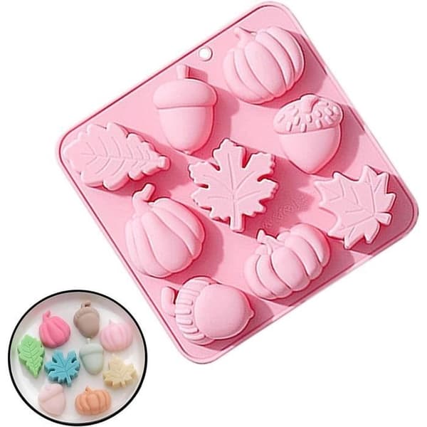 Silikoneforme til bagning, efterårsforme til fondant med 9 hulrum, slikforme, silikoneforme til