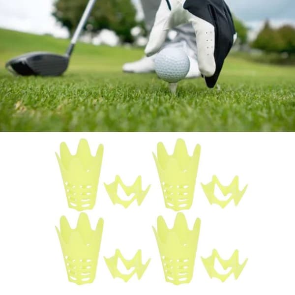 Golfbollhållare - Gul - 20-pack - Plast - Golfsimulator - Tees ingår