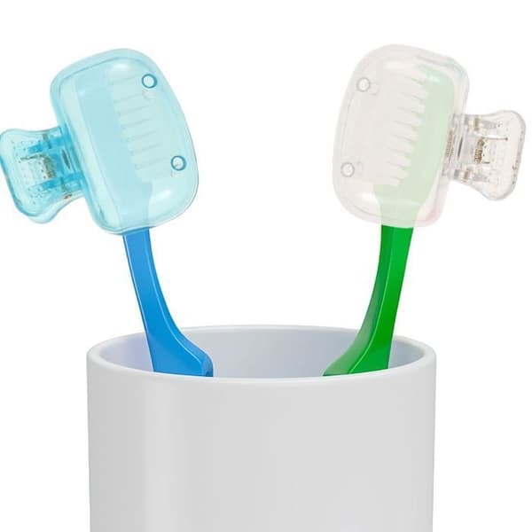 4-pack resetandborsteskydd, tandborstelock med snäppfäste, resetandborstehållare