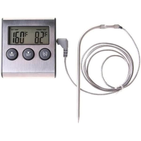 0-300℃ Kökstermometer med prob, Kökstermometer och timer, Digital probtermometer för kött och grill