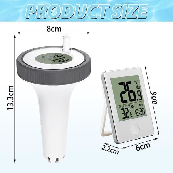 Trådlös flytande inomhus- och utomhustermometer, flytande pooltermometer, digital pooltermometer [659]