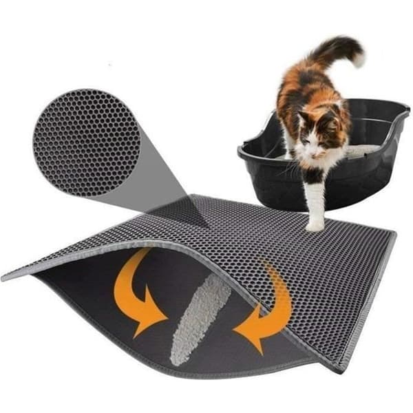 Kattmatta - Giftfri - 45x60cm - Vattentät - Bikakedesign - Grå