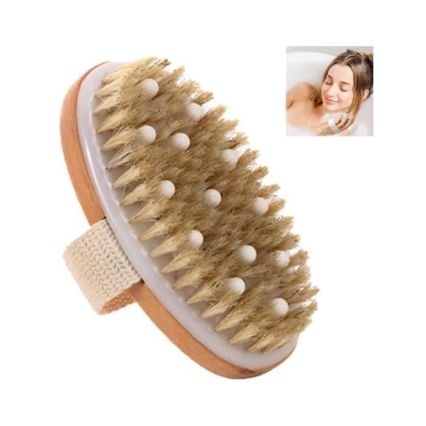 Torrmassageborste - Märke - Modell - Exfolierande borste - Badborste - Kroppsmassageborste
