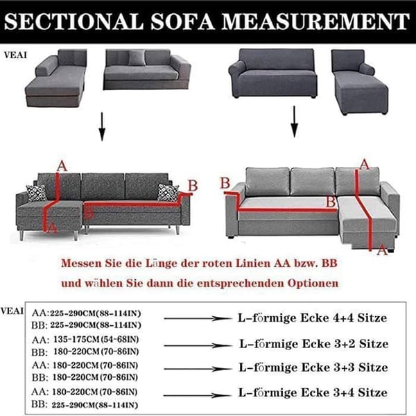 Sofföverdrag, stretchhörnsoffaöverdrag, stretchsoffaöverdrag för 1/2/3/4-sitssoffor (1-sits: 90-140 cm, grå)