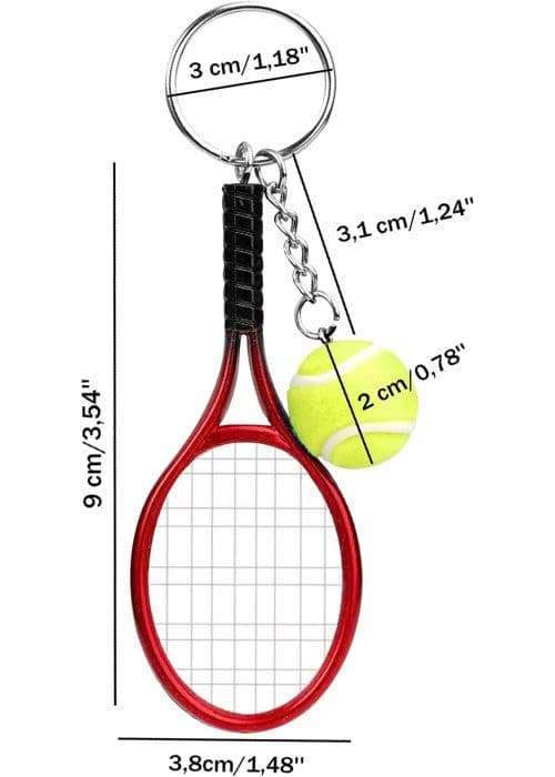 Mini tennismailariipus avaimenperä