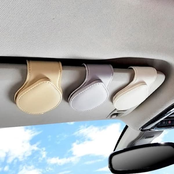 Bilbrilleholder, oppbevaring av bilbrilleetui, solbrilleholder Beige