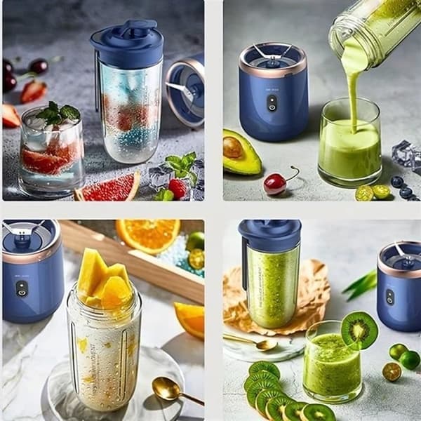 (Pink) Juicer - DIFFERENTLY - Bærbar - 400ml - Ledningsfri - 304 Rustfrit Stål
