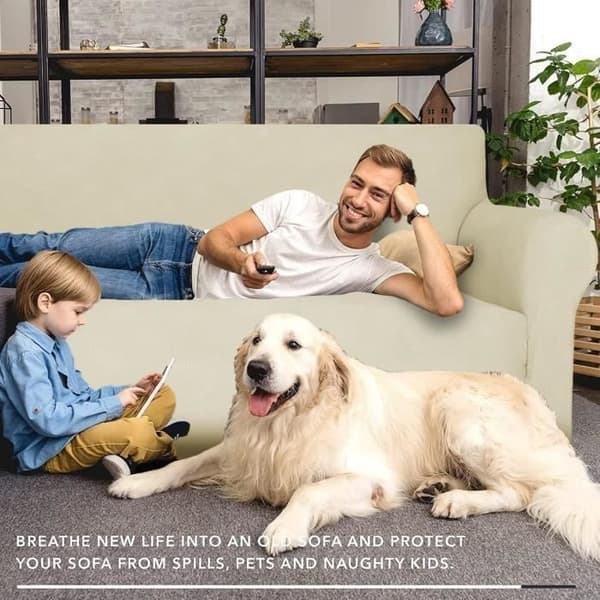 Trekk til 2-seters sofa (Beige) - Universal - Elastisk - Beige
