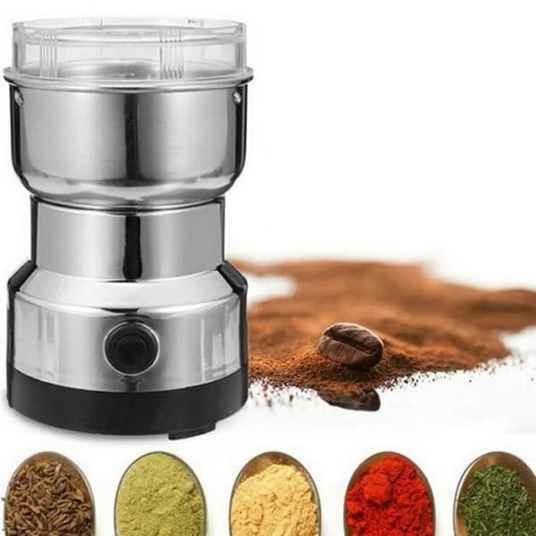 Elektrisk kaffekværn og blender til kaffebønner, hørfrø og andre krydderier - rustfrit stål #26@
