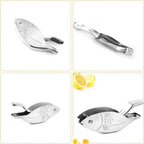 (Sølv) Manuel citruspresser - Rustfrit stål - Fiskedesign - Rustfrit stål - Kompakt - Ergonomisk
