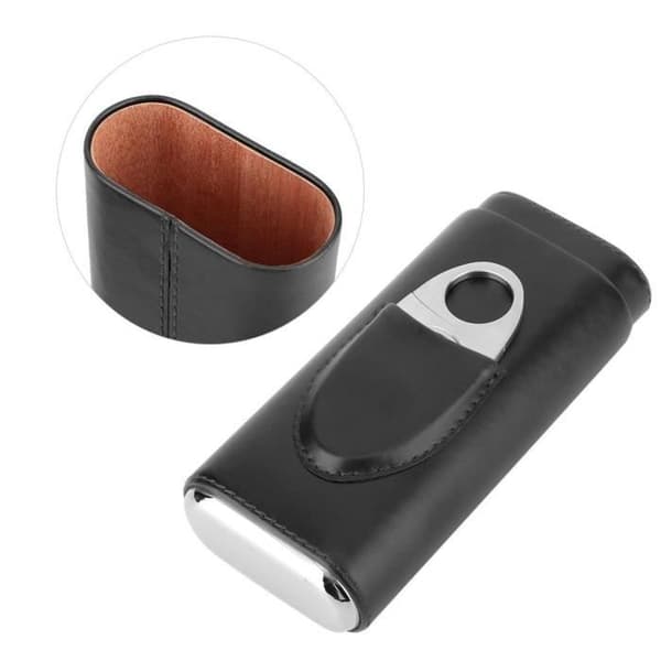 Læder cigaretui (til 3 sorte cigarer) - CHE