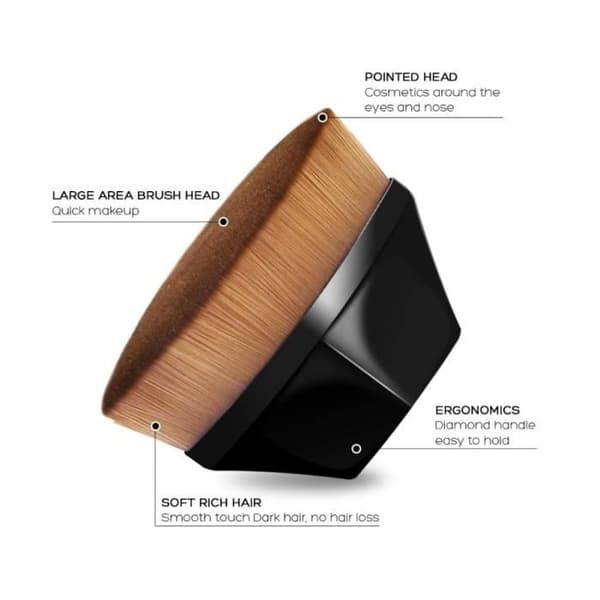 Foundationbørste - Makeup - Superblød - Ergonomisk - Multifunktionel - Beskyttende etui