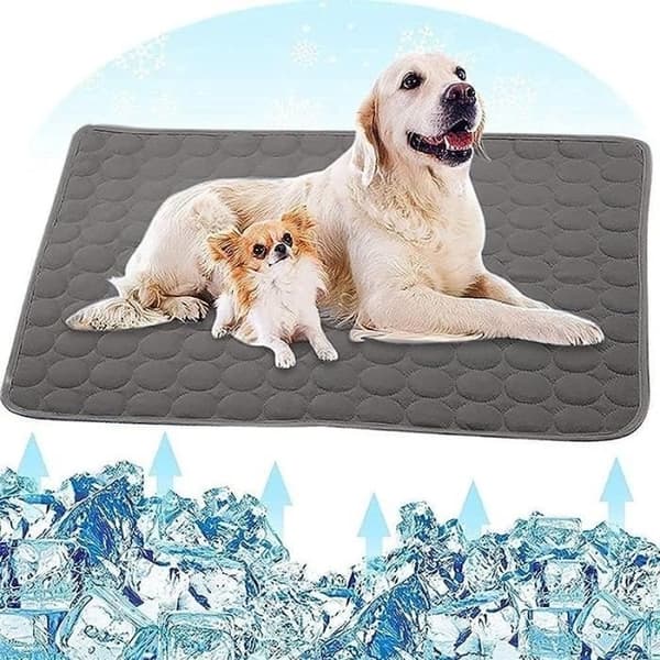 (Grå) Kjølematte - Hund - 50x60cm - Grå - Slitesterk - Vaskbar