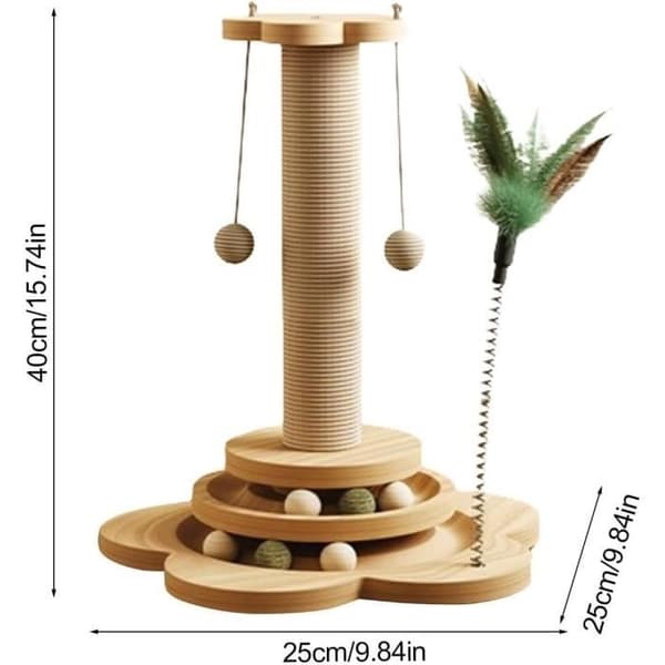 Klorebrett - 45 cm - Tre - Sisal - 4-i-1 kloretre