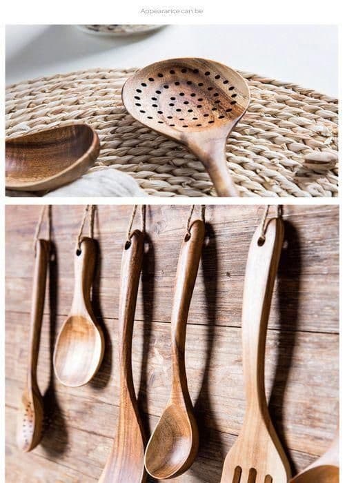 Köksredskap - Ej specificerat - 7-delat set *3 - Trä - Non-stick - Modernt