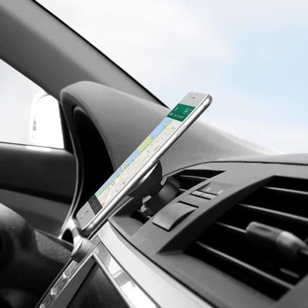 Magnetisk bilholder til smartphone, magnet, sort, ventilator, universal, 360 graders