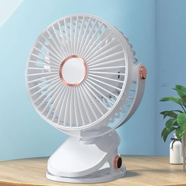 USB Mini Bærbar Klipsventilator - 360 Graders Rotation - Stærk Vind - Desktop Køleventilator