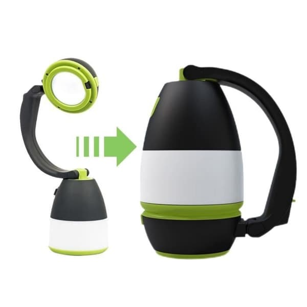 Grøn farve 3 i 1 multifunktions LED-lanterne, nødlygte, USB-genopladelig, til camping