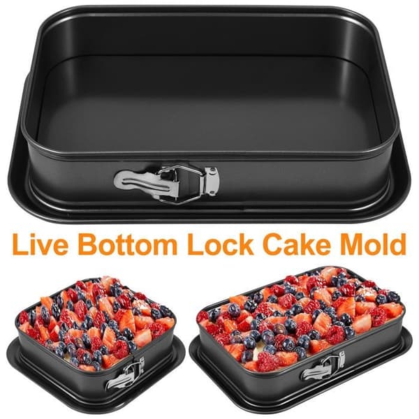 Springform med slippbelegg til ostekake, firkantet/rektangulær kakeform, Caho-Rectangle cake lock