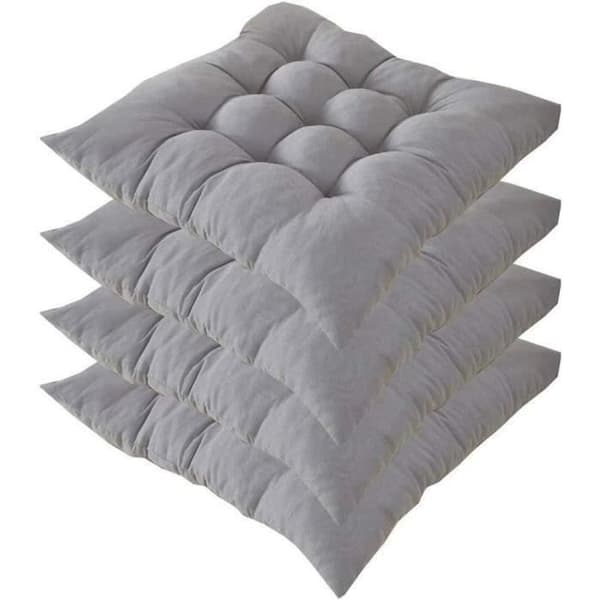 (Grå) Stolputer - HAOPYOU - Sett med 4 - 40x40cm - Polyester - Bomullsfyll - Grå