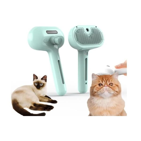 Dampbørste til katte, dampbørste til katte, selvrensende dampmassagebørste, kam til kæledyrshår - fy