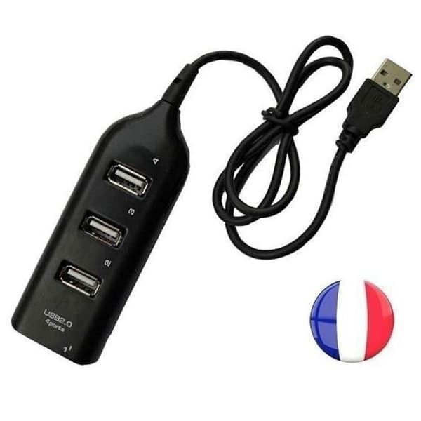 SIMPLISIM: 4-PORTERS MULTI-UTTAK MULTI-LADERHUB USB 2.0-KABEL FOR PC MAC NY