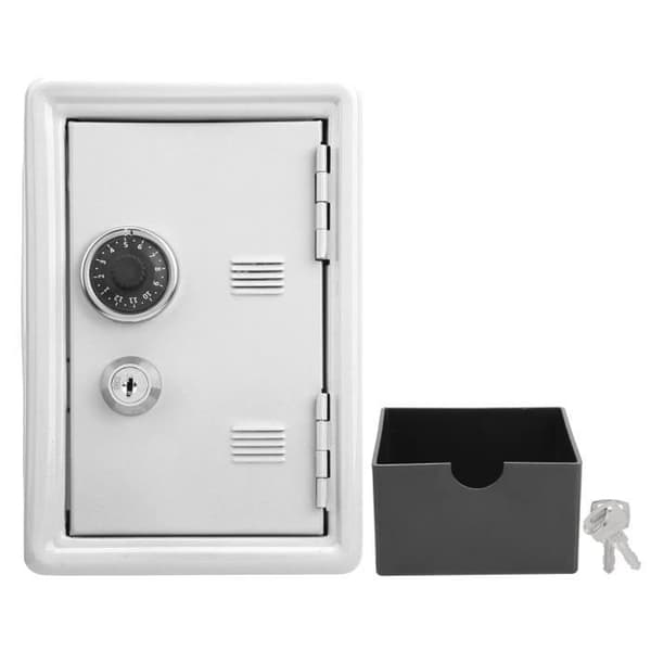 DUO Mini Spargris Simulerad Förvaringslåda Säker för Barn (Vit)