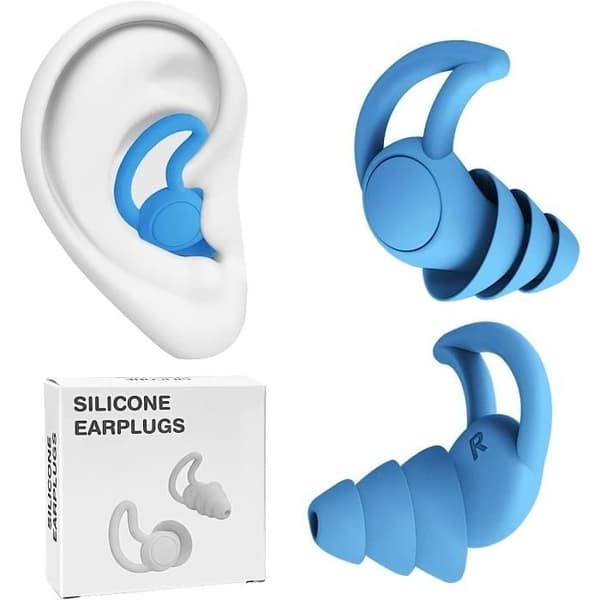 Par silikon ørepropper, 30db-40db støydempende ørepropper, ørepropper for søvn, lesing, reising -