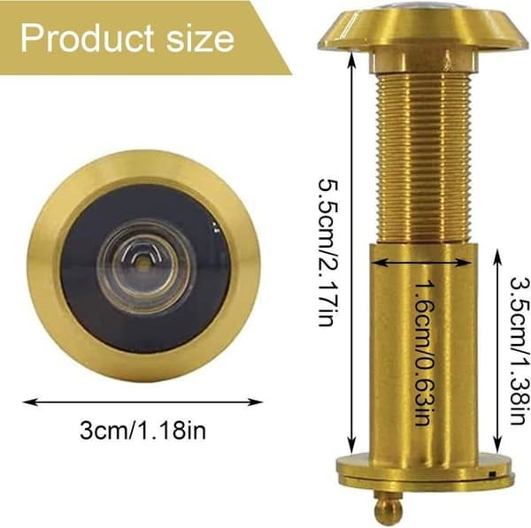 16 mm dörrtitthål, dörrkikare för hemsäkerhet