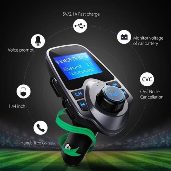 Bluetooth FM-sender til bil FM-sender til bil Håndfrit sæt med USB-lyd MP3-afspiller til iPhone og Android-telefoner