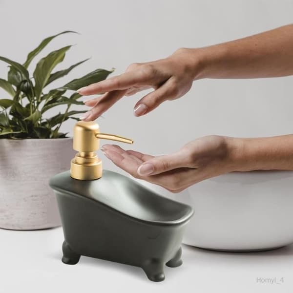 (Sort) Sæbedispenser - COLAXI - Manuel - Keramisk - Dobbelt anvendelse - Elegant og praktisk