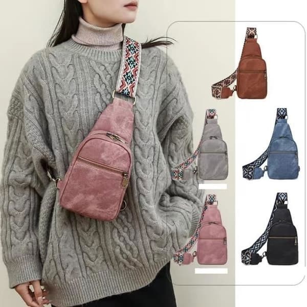 (Sort)INSFITY crossbody-mavetaske i kunstlæder til kvinder - Sort
