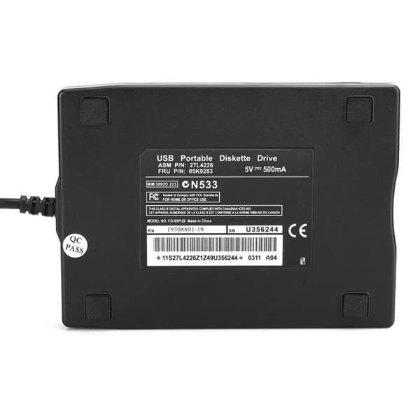 Bærbart diskettedrev - Uspecificeret - 3,5 tommer - USB 1.1/2.0/3.0 - Windows-kompatibel - Ultratynd