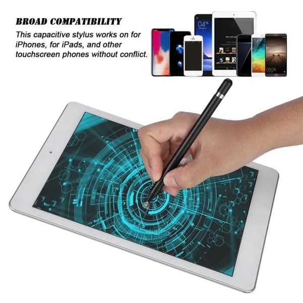 Kapacitiv touch-styluspen til Android - iOS - Windows - Telefon, tablet, iPad (sort)