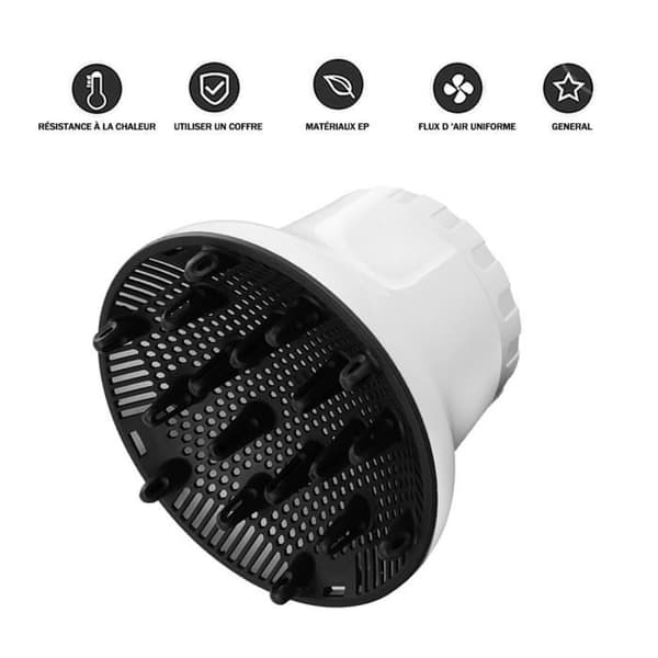 (Hvit) Universal hårdiffuser for profesjonelle hårfønere - Hvit - Unisex