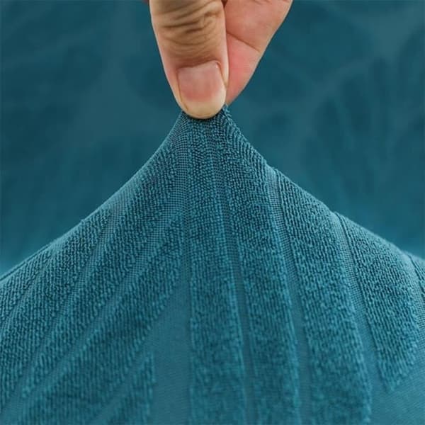 Stolsöverdrag, 4-delat restaurangöverdrag i jacquard med elastisk kjol (grått)