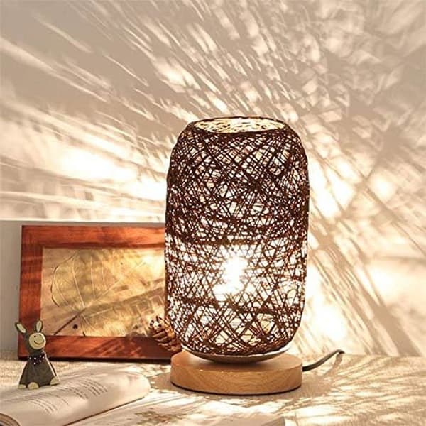 Bordslampa - Modern - Bambu och rotting - Mjuk belysning - Modern design - Säker