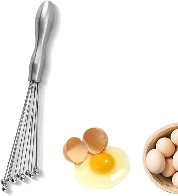 25 cm eggvisper, kulevisp i rustfritt stål, eggvisp, manuell mikser for sauser, fløte, egg