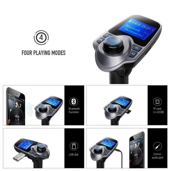Bluetooth FM-sender til bil FM-sender til bil Håndfrit sæt med USB-lyd MP3-afspiller til iPhone og Android-telefoner