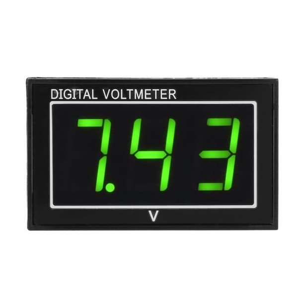 HURRISE DC Voltmeter 1 st Digital 0,56″ LED-display Vattentät Voltmeter DC Voltmeter Panelmätare (2,5-30V, Grön)