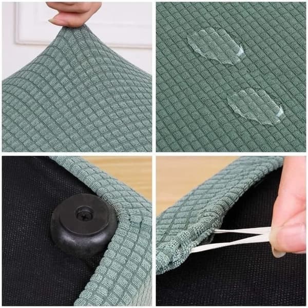 st sammetssittpuff, rektangulär stretchsittpuff, elastisk låg sittpuff, för vardagsrum, endast överdrag, pall ingår ej (grå)