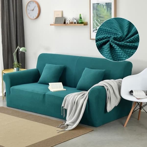 Betræk til 2-personers sofa, elastisk, strækbart, tykt, blødt, passer til cyan
