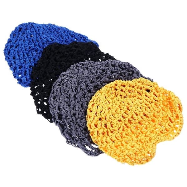 Virkad hårmössa elastisk stickad nattmössa (4 delar, blandade