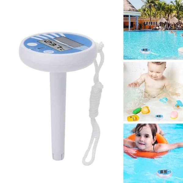 Soldriven digital temperaturindikator pooltermometerkedja för pool, spa, bubbelpool, damm