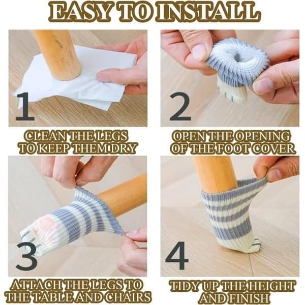 24 st stolsockor, elastiska stolsockor, stickade stolsbenskydd, katttassstolsockor