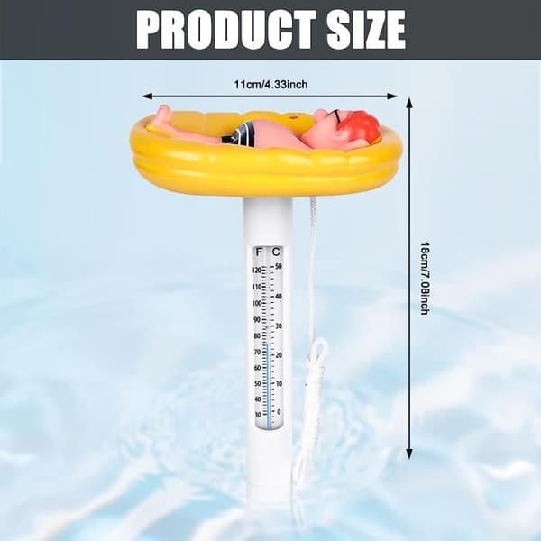 Pooltermometer - PVC af høj kvalitet - Flydende - Hvid