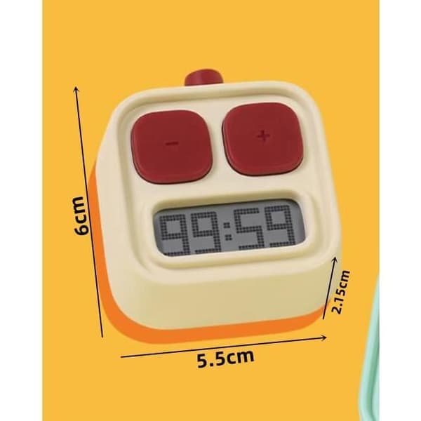 (Crämgul) Kökstimer - Noname - Digital timer - Cremgul - ABS - 5,5x6x2,15cm