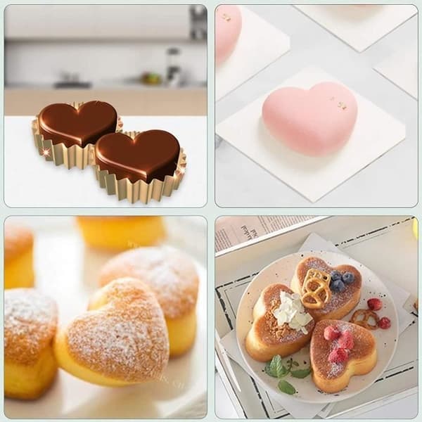 Silikone chokoladehjerteforme i silikone, til chokolade, kager, gelé, budding, non-stick