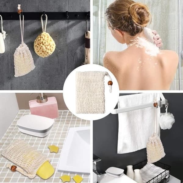 Sæbepose - Uspecificeret - 6 stk. - Sisal - Bomuld - Hør